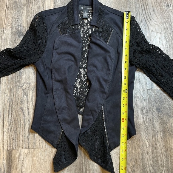 International Clothing Company Women’s Black Suede and Lace Moto Jacket, sz XS - Picture 10 of 11
